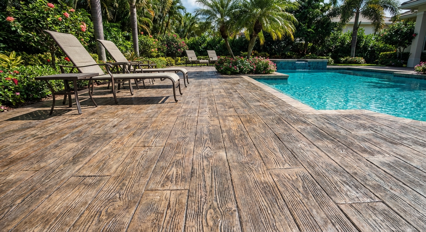 Faux Wood Plank Concrete Finishes in Palm Beach