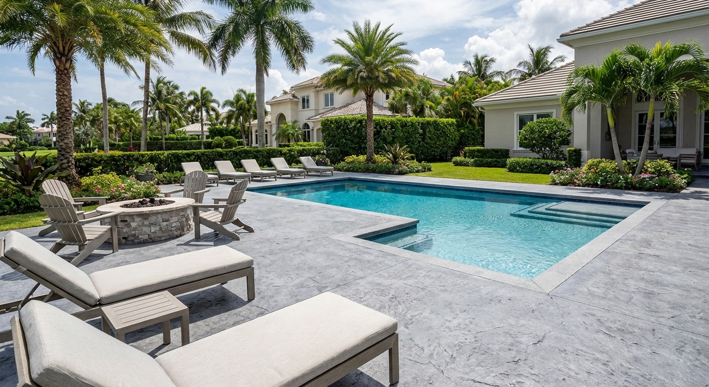 Grey Stone Concrete Finishes in Palm Beach