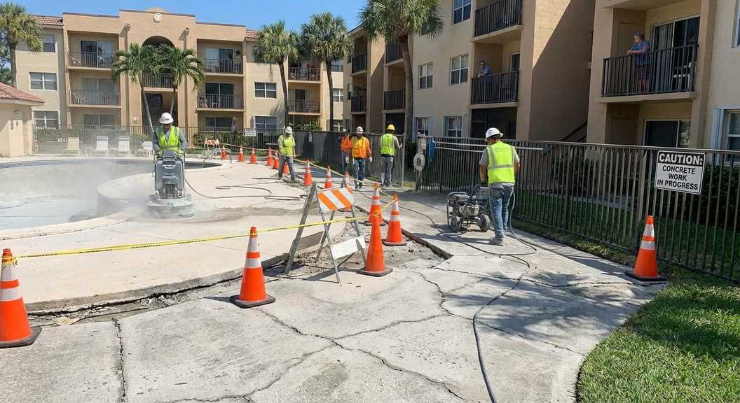 Residents experiencing temporary disruption during multi-family concrete resurfacing project in Palm Beach
